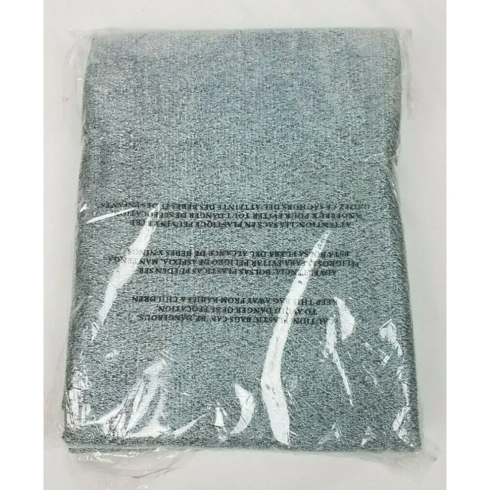 Manor Luxe La Rosa Semi Sheer Metallic Smoke Blue Panels(2) 52x108 Rod Pocket